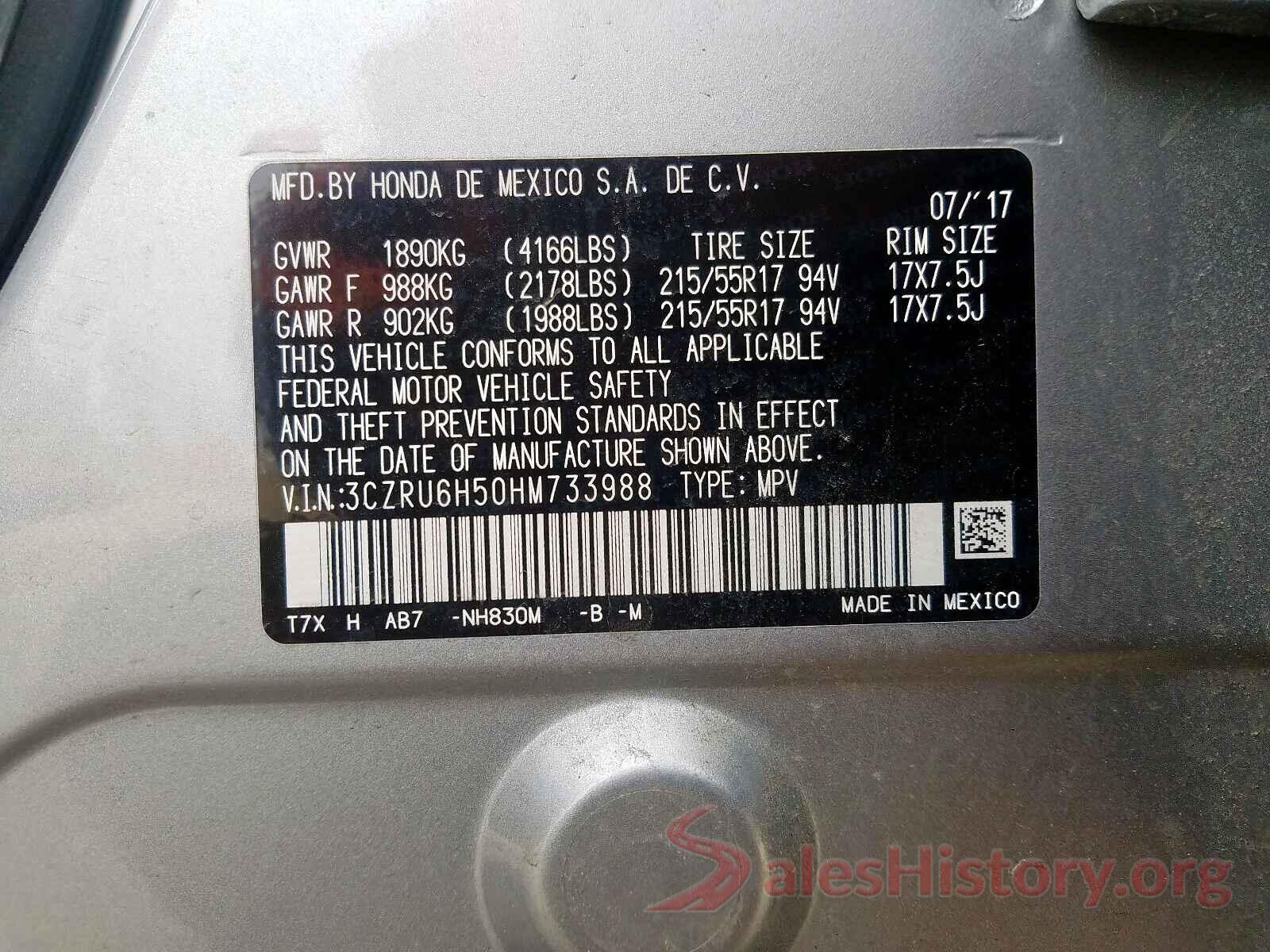 KNDCB3LC5J5116913 2017 HONDA HR-V