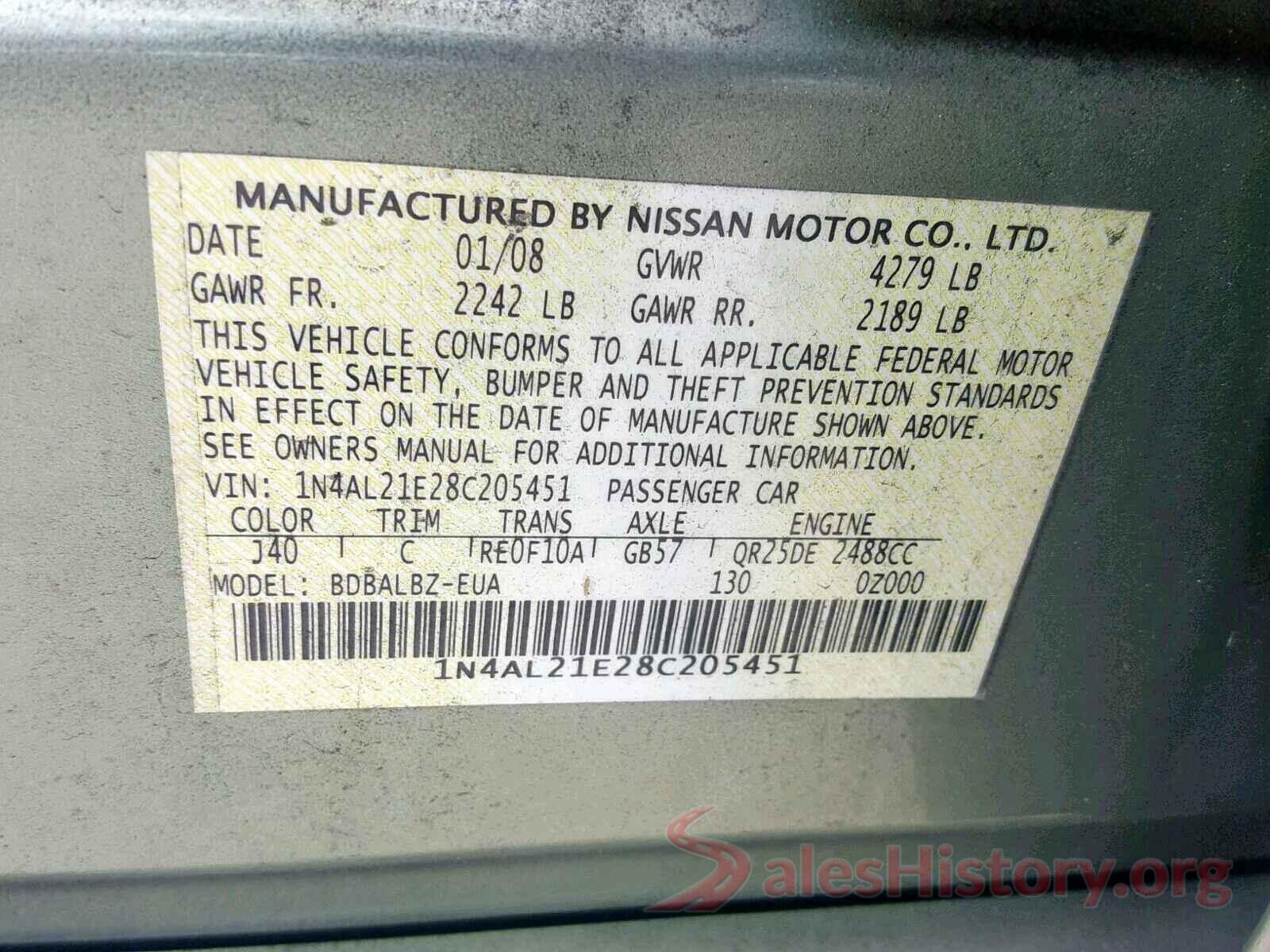 1N4AL21E28C205451 2008 NISSAN ALTIMA