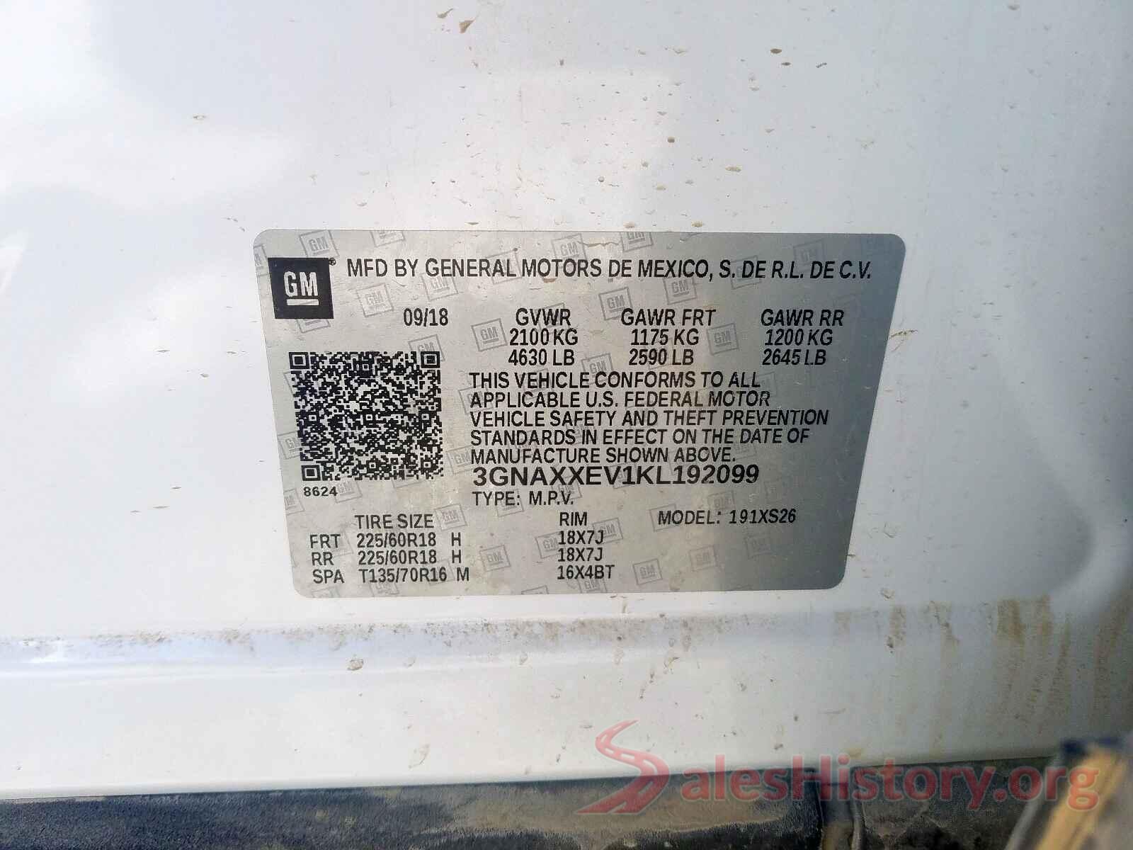 5TFEW5F1XHX224977 2019 CHEVROLET EQUINOX