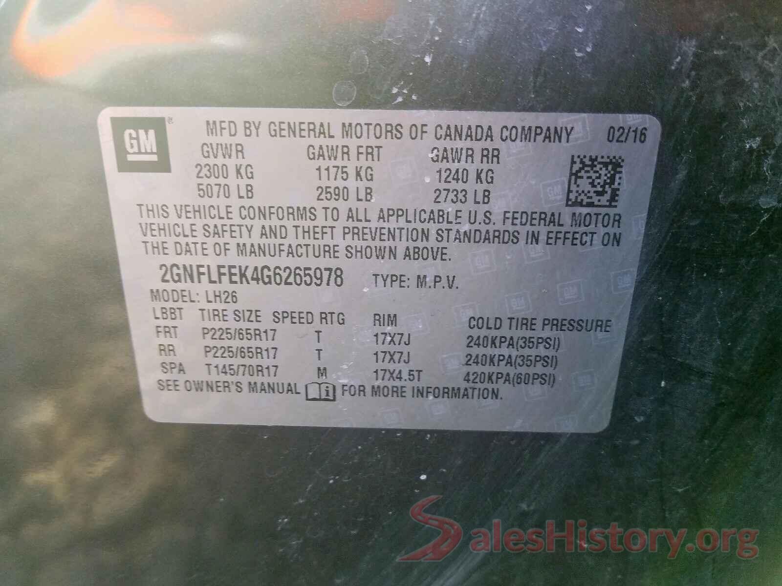 1C4PJMABXGW308982 2016 CHEVROLET EQUINOX