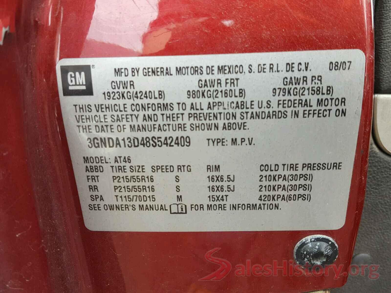 1C3CDFBB7GD508234 2008 CHEVROLET HHR