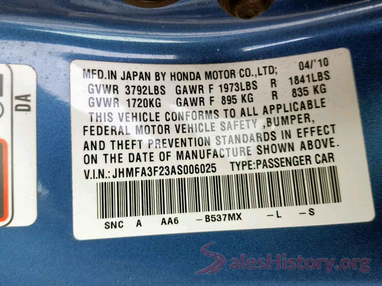 JM3TCADY1L0414605 2010 HONDA CIVIC