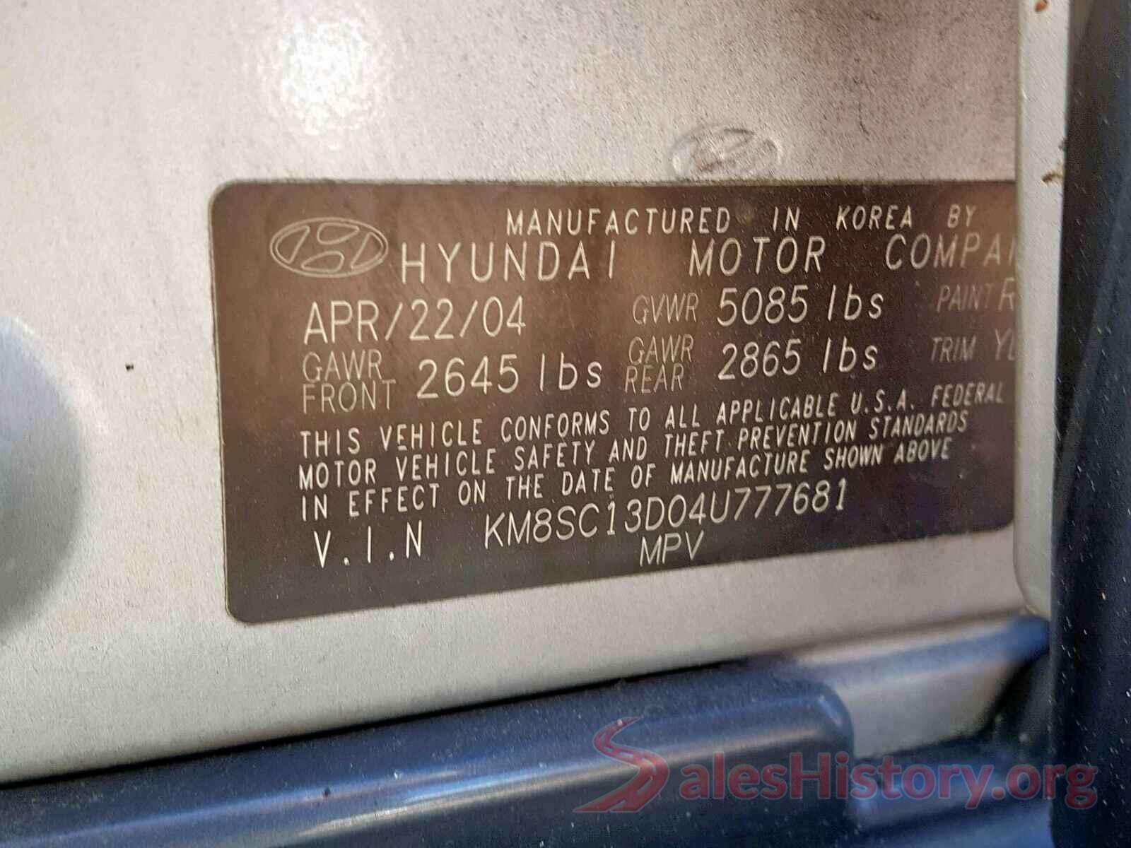 3N1CP5CU6KL495754 2004 HYUNDAI SANTA FE