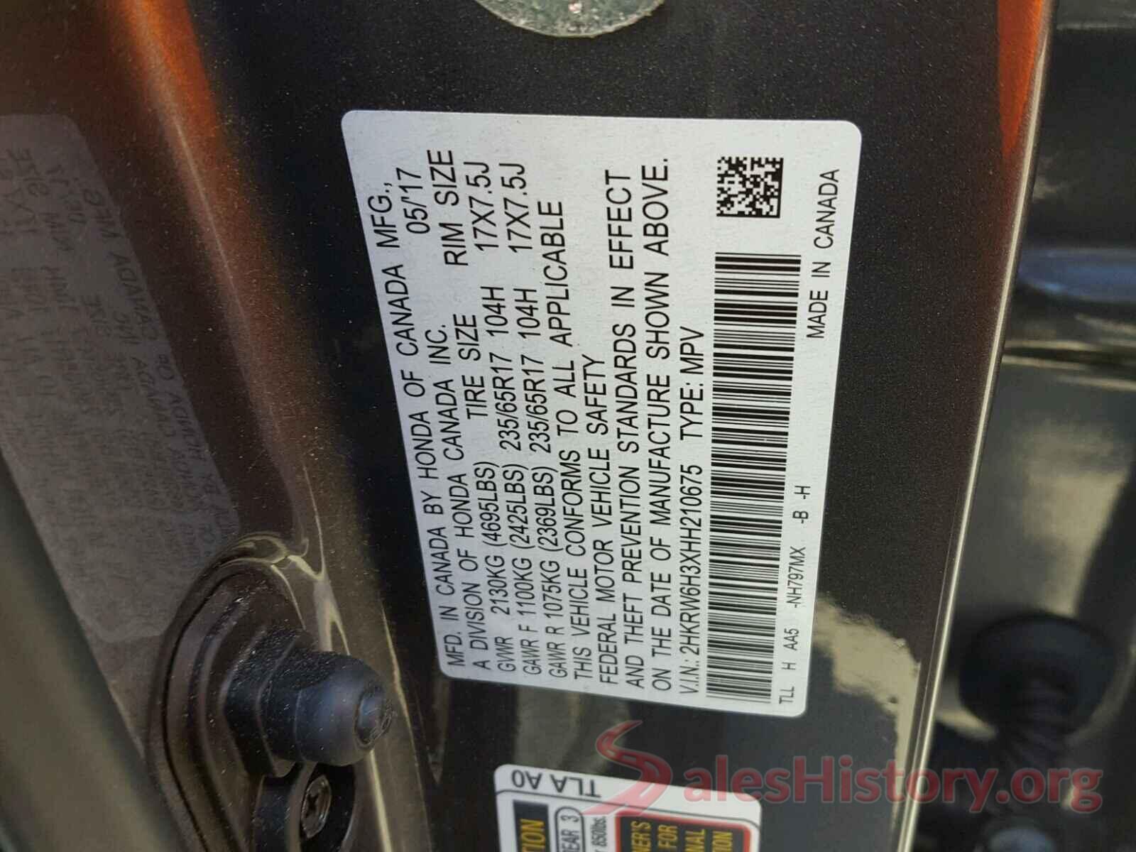 2HKRW6H3XHH210675 2017 HONDA CRV