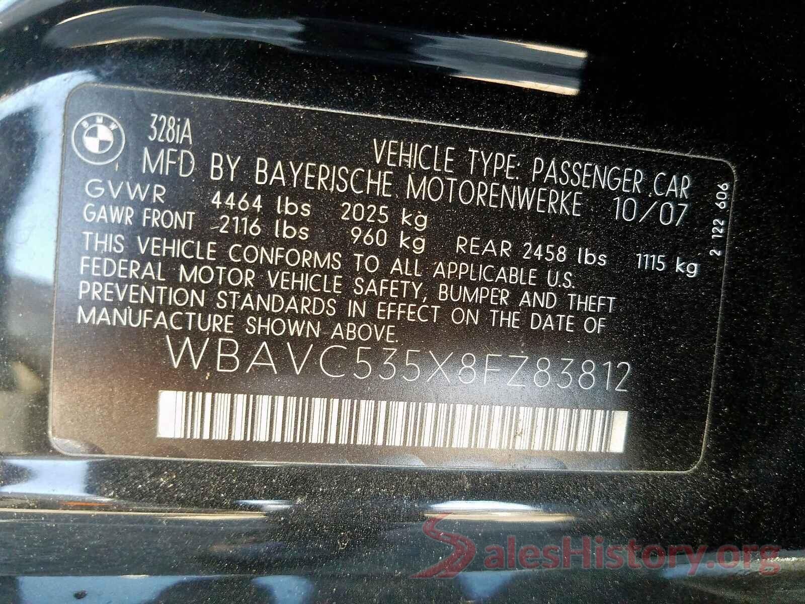 3VV2B7AX0KM147220 2008 BMW 3 SERIES