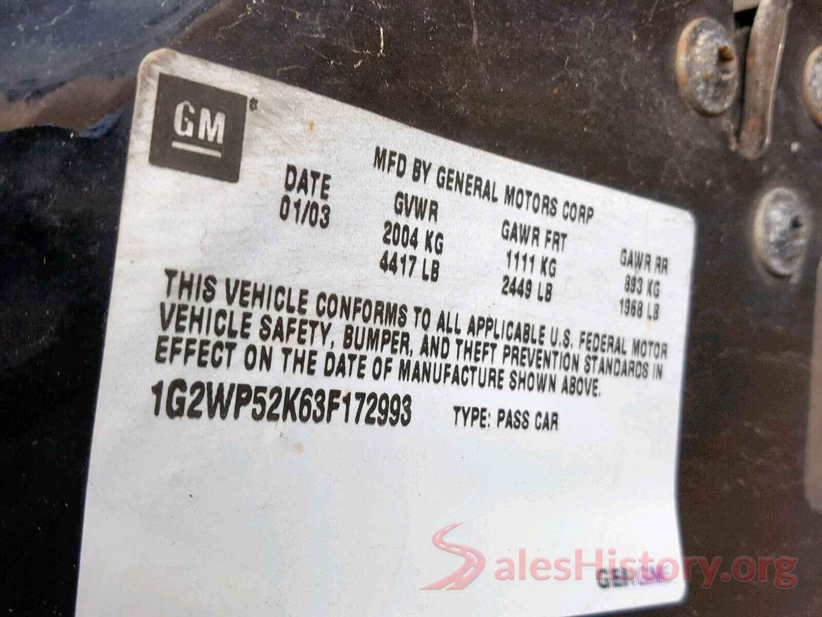 5YFBURHE8KP888782 2003 PONTIAC GRANDPRIX