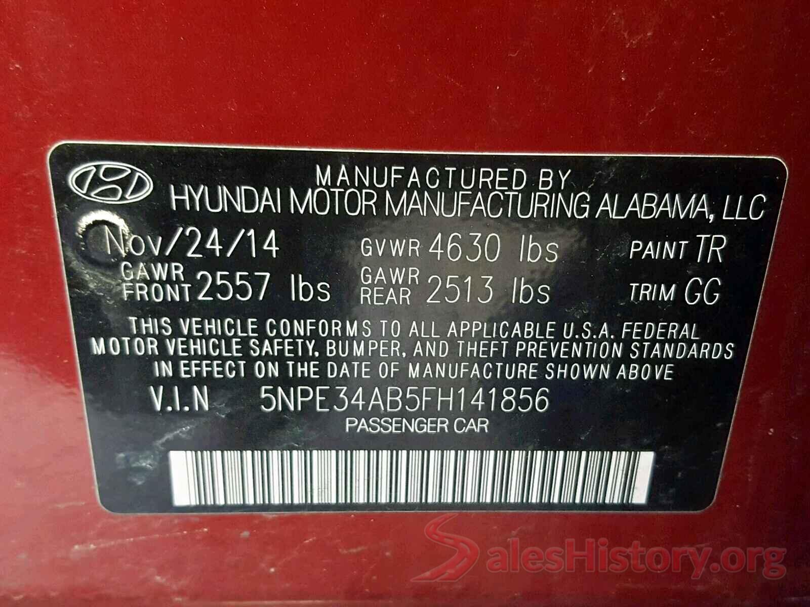 WP1AA2A55LLB13242 2015 HYUNDAI SONATA