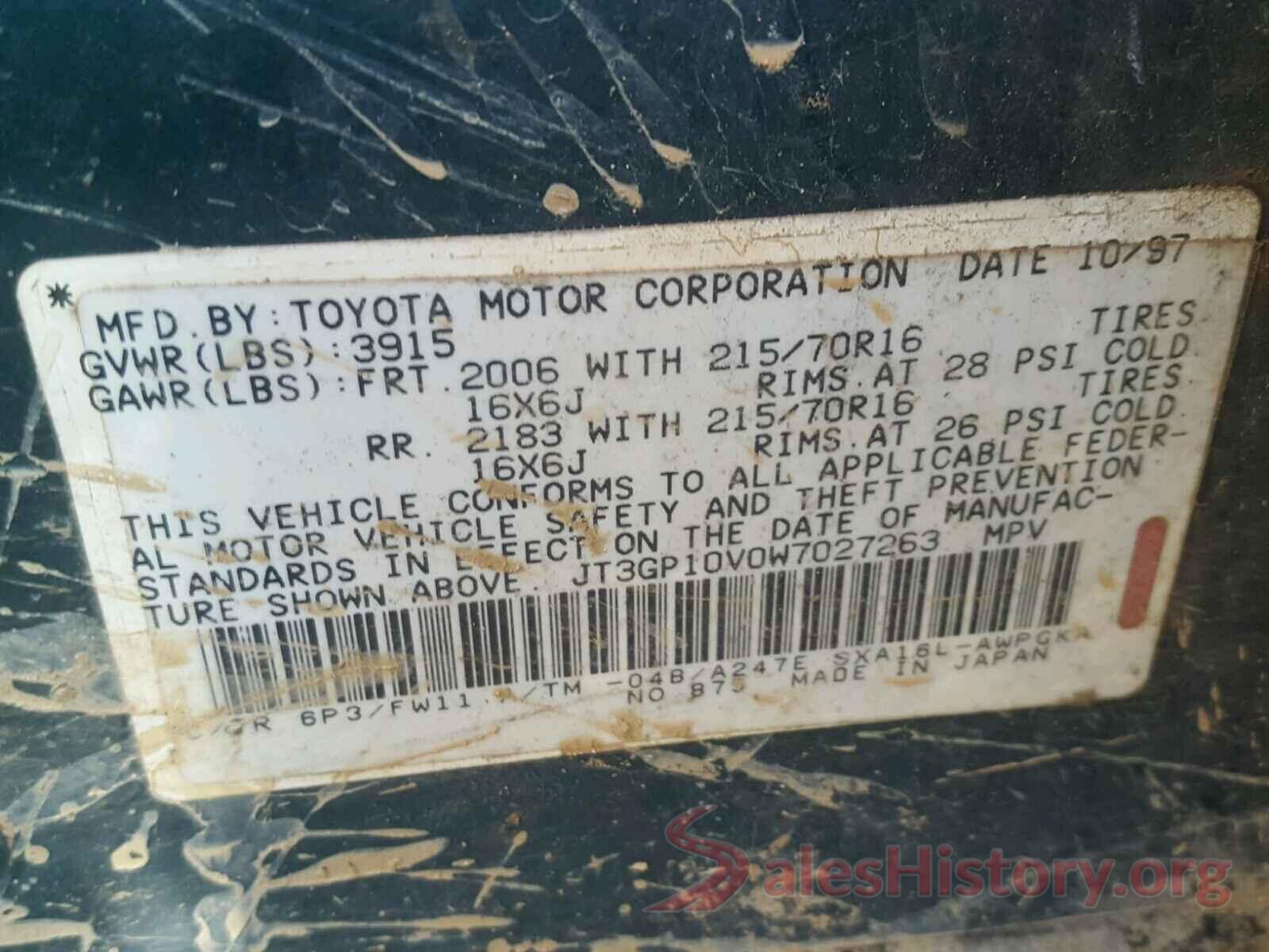 3VV4B7AX2LM131286 1998 TOYOTA RAV4