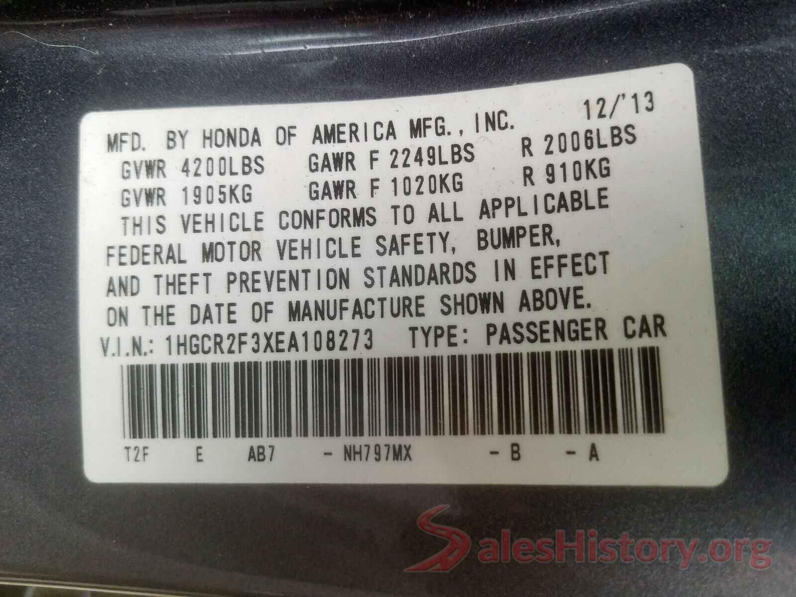 JF2SJADC1GH430228 2014 HONDA ACCORD