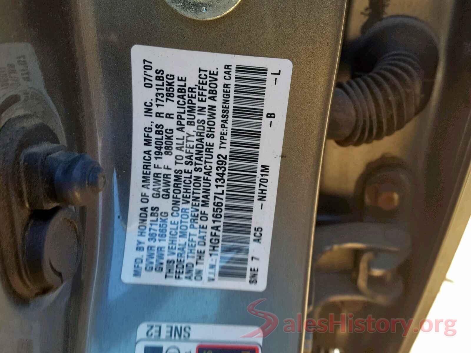 5NPD74LF2KH433832 2007 HONDA CIVIC LX