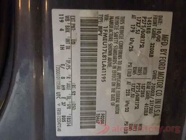 19XFC2F51GE097033 2001 FORD EXPEDITION