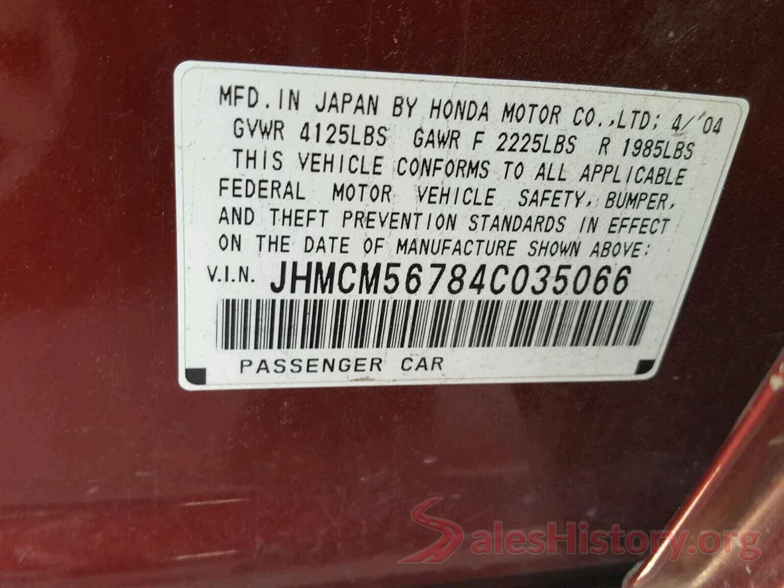 1C4RJFBG3HC815904 2004 HONDA ACCORD