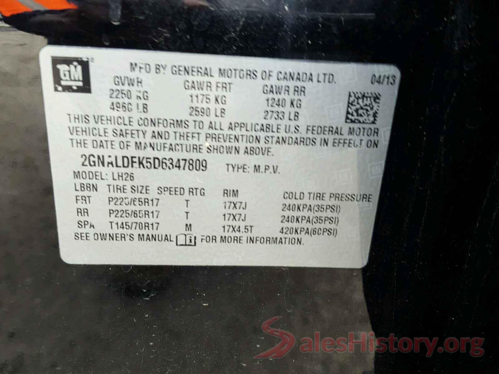 3N1AB7AP3KY237791 2013 CHEVROLET EQUINOX