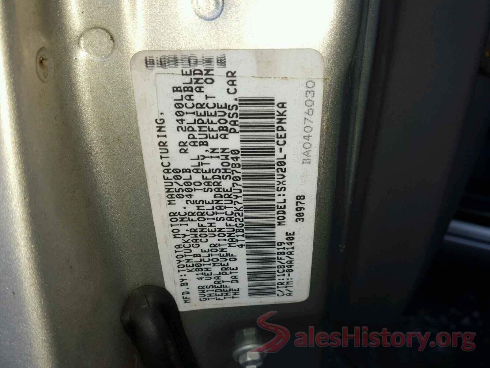 5TDXK3DC4GS724098 2000 TOYOTA CAMRY