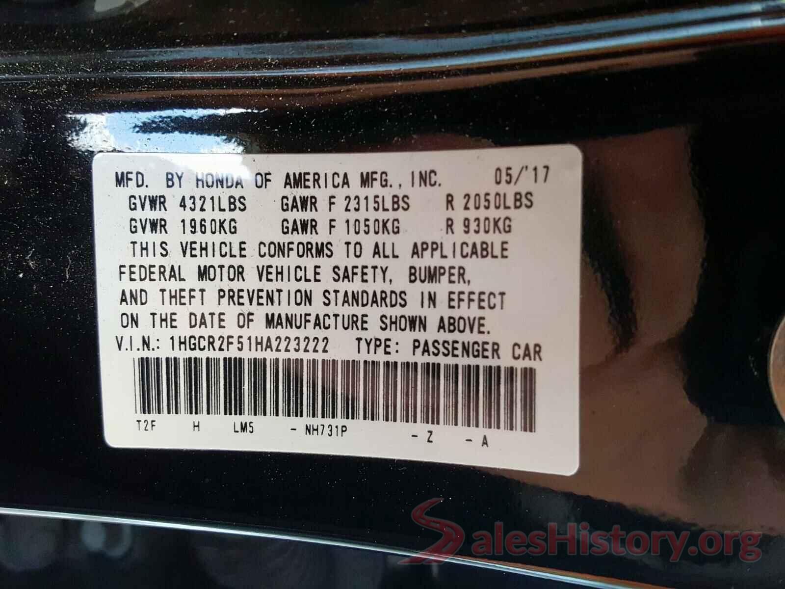 W1KZF8DB3LA765689 2017 HONDA ACCORD