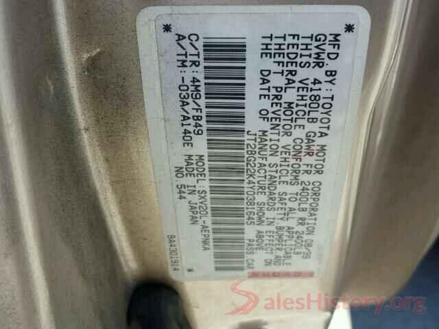 3TMCZ5AN4GM012038 2000 TOYOTA CAMRY