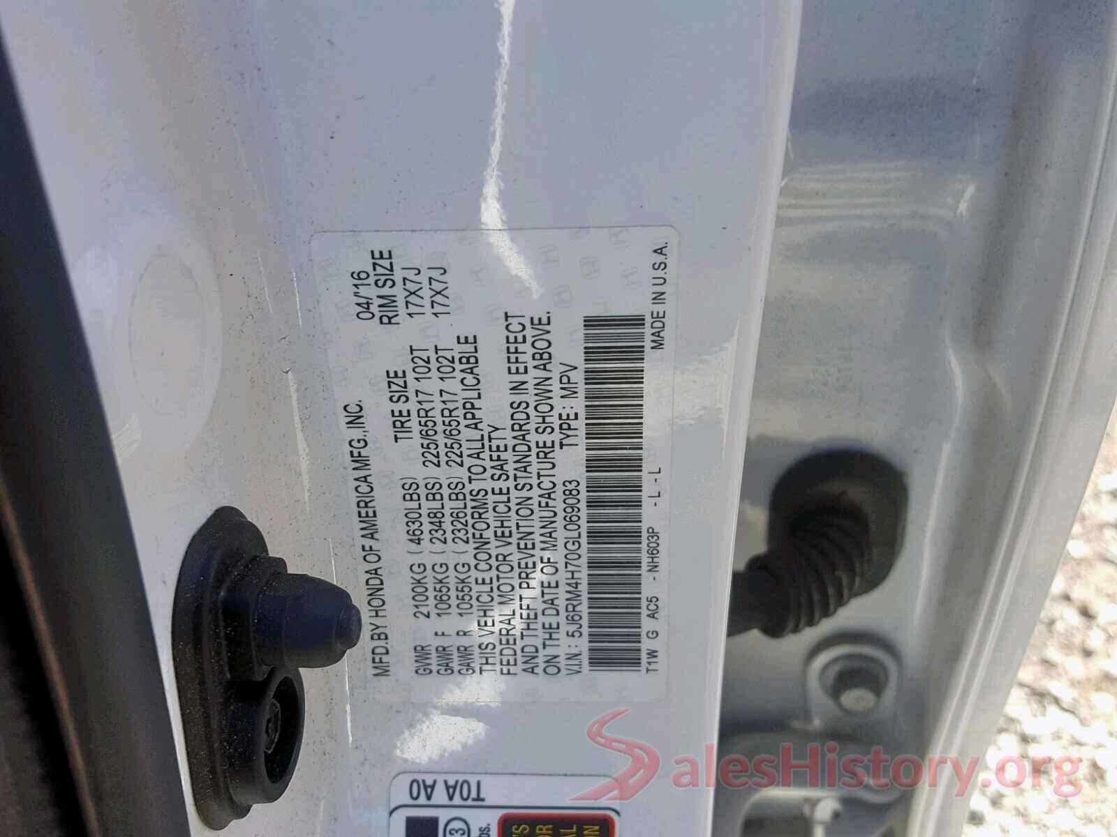 3MYDLBYV2KY520263 2016 HONDA CR-V EXL