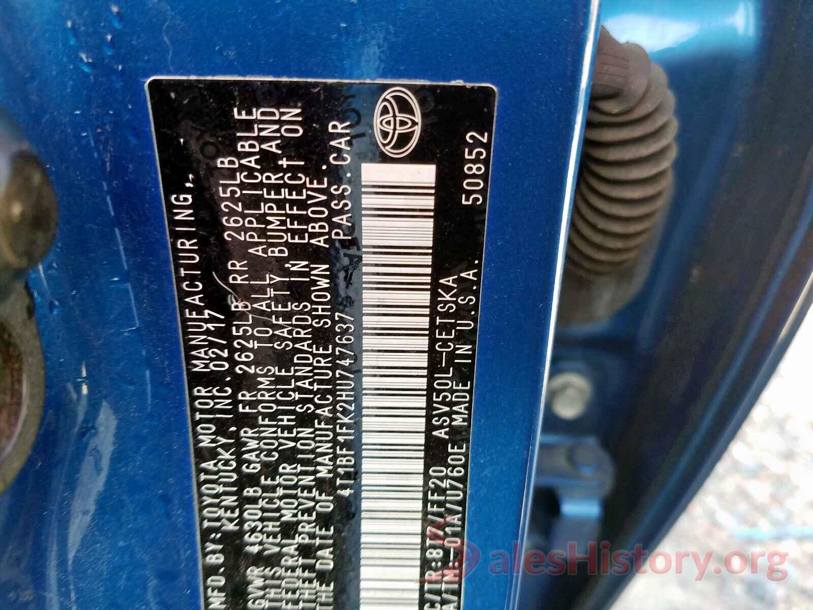 4T1BF1FK2HU747637 2017 TOYOTA CAMRY