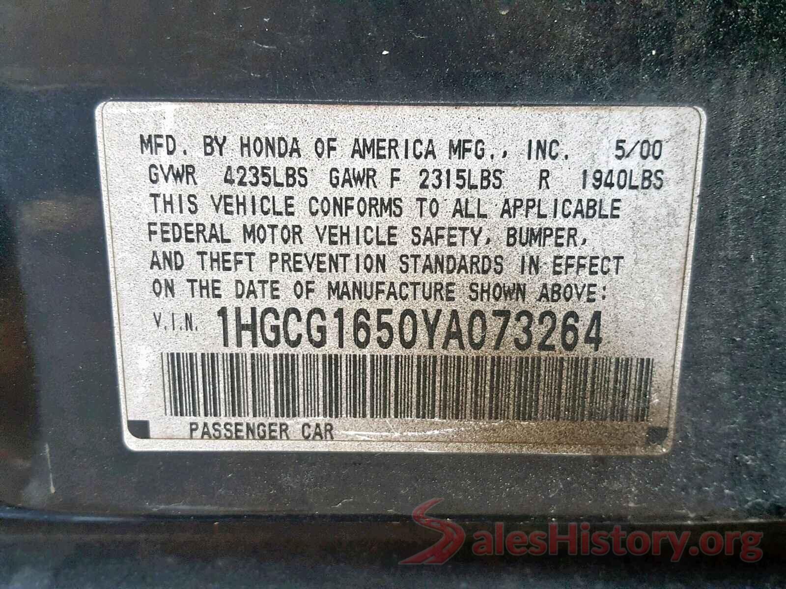 58ABK1GG0GU007159 2000 HONDA ACCORD EX