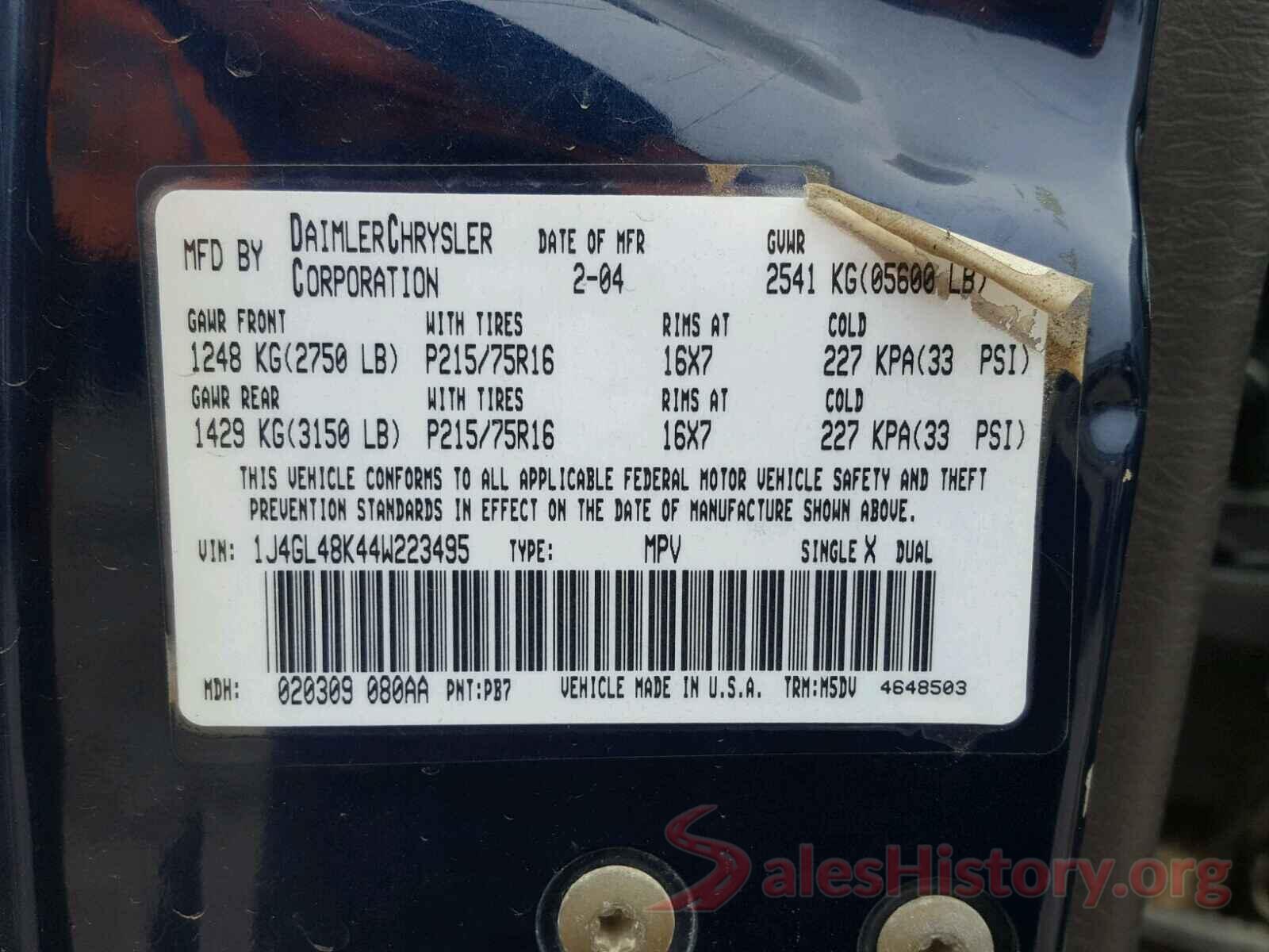 3N1AB7AP6KL606804 2004 JEEP LIBERTY