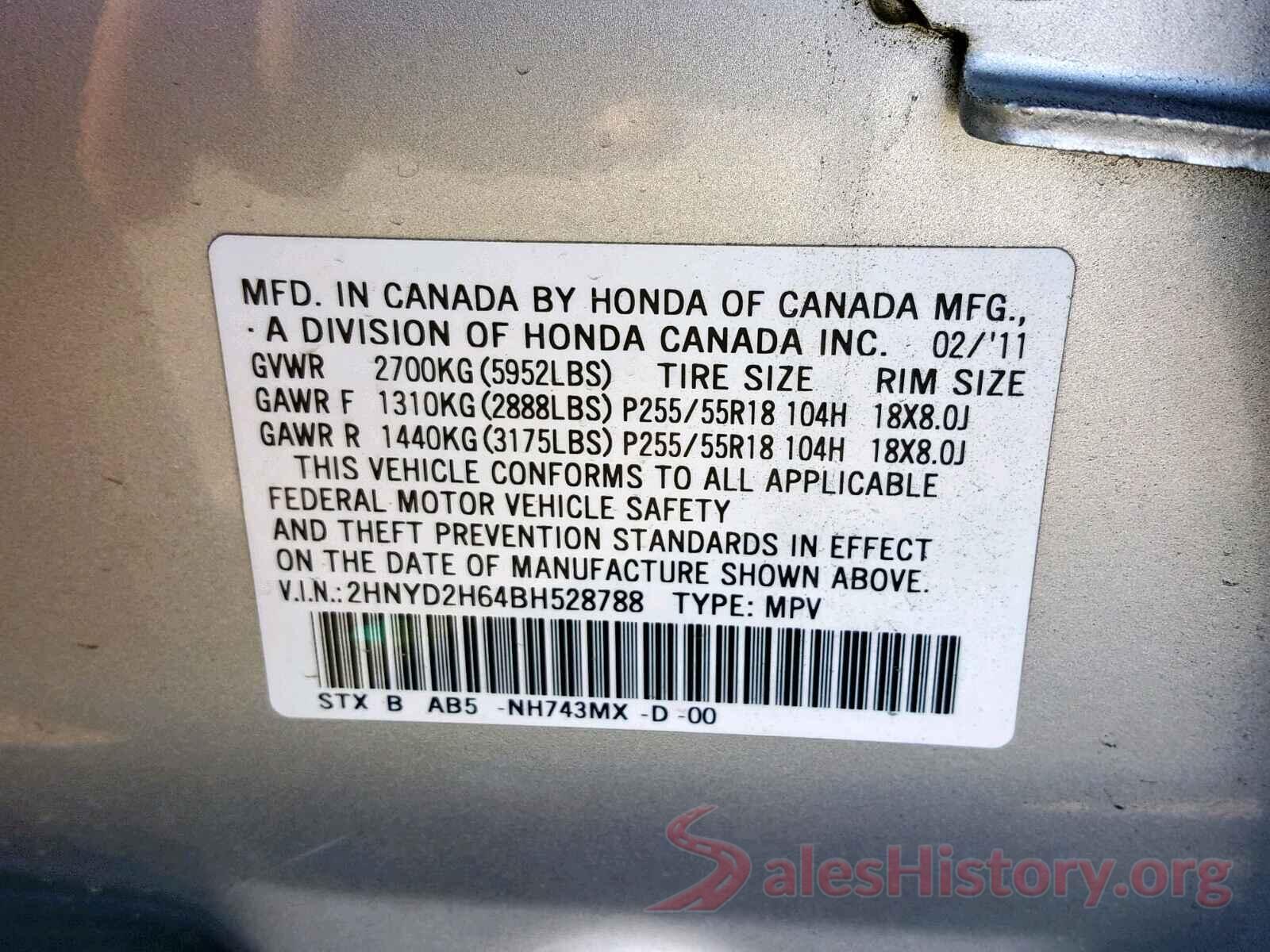 4S3BWAC65M3004627 2011 ACURA MDX