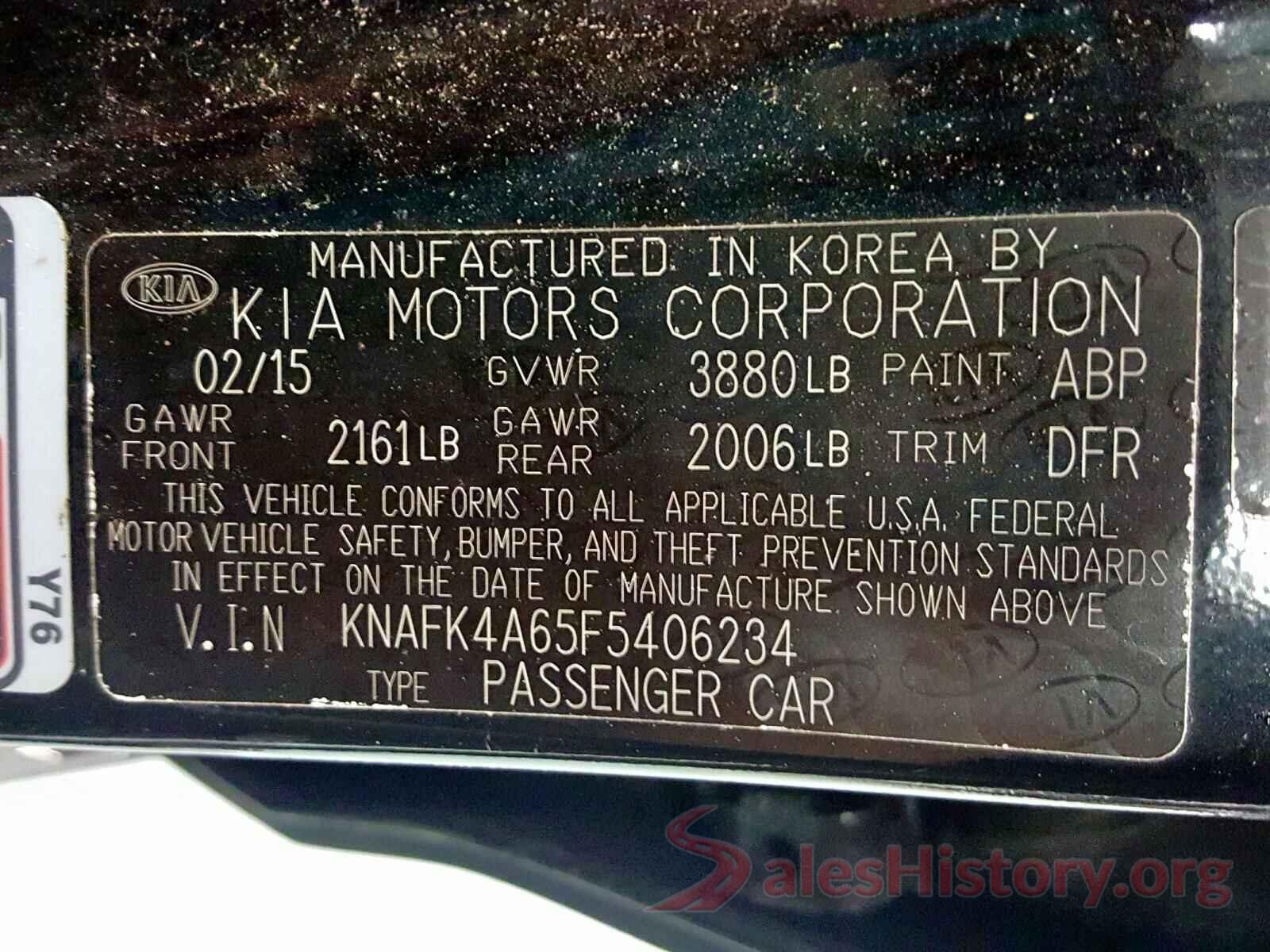 KNAFK4A65F5406234 2015 KIA FORTE