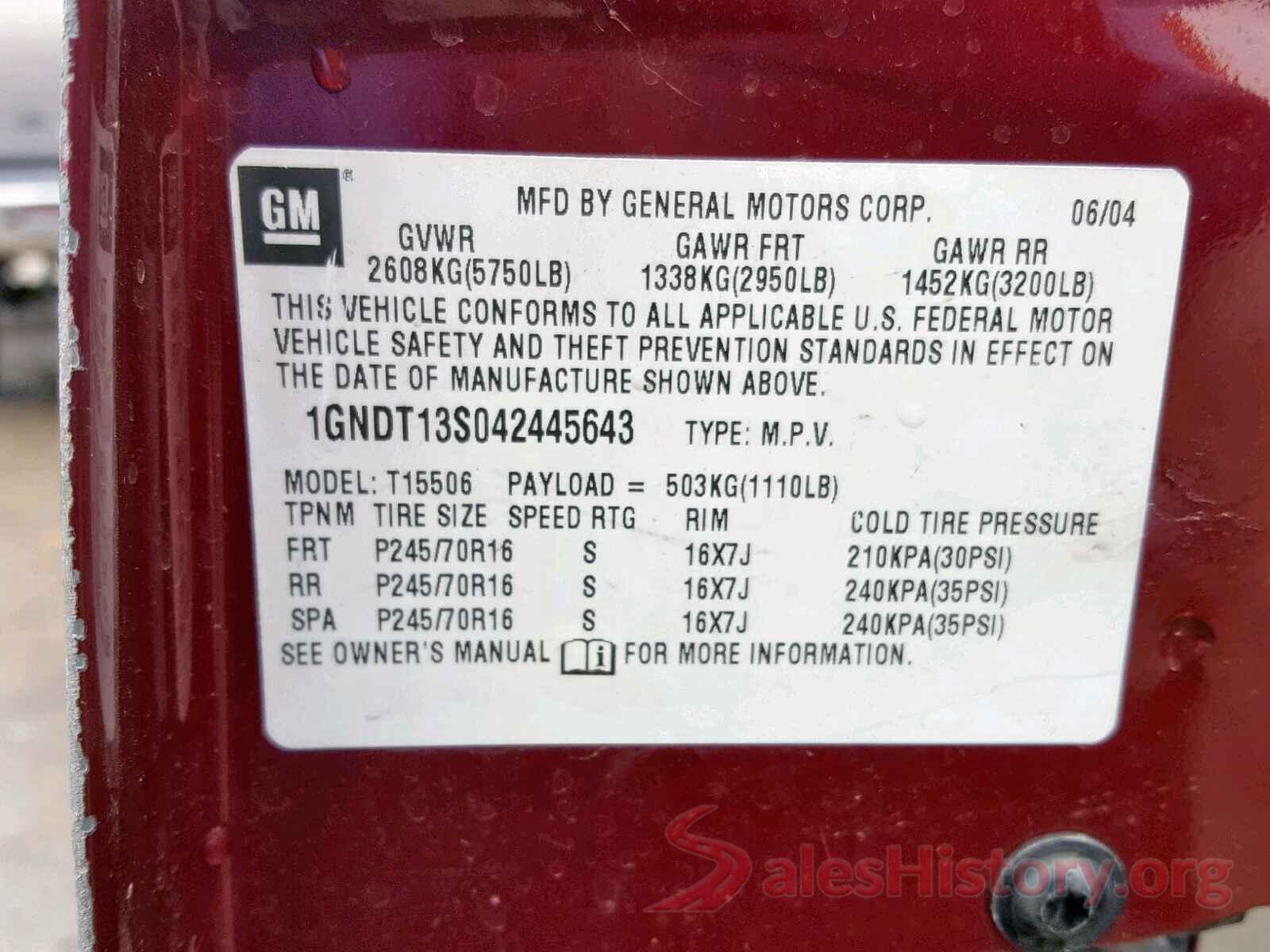 5N1AT2MV5LC735620 2004 CHEVROLET TRAILBLAZE