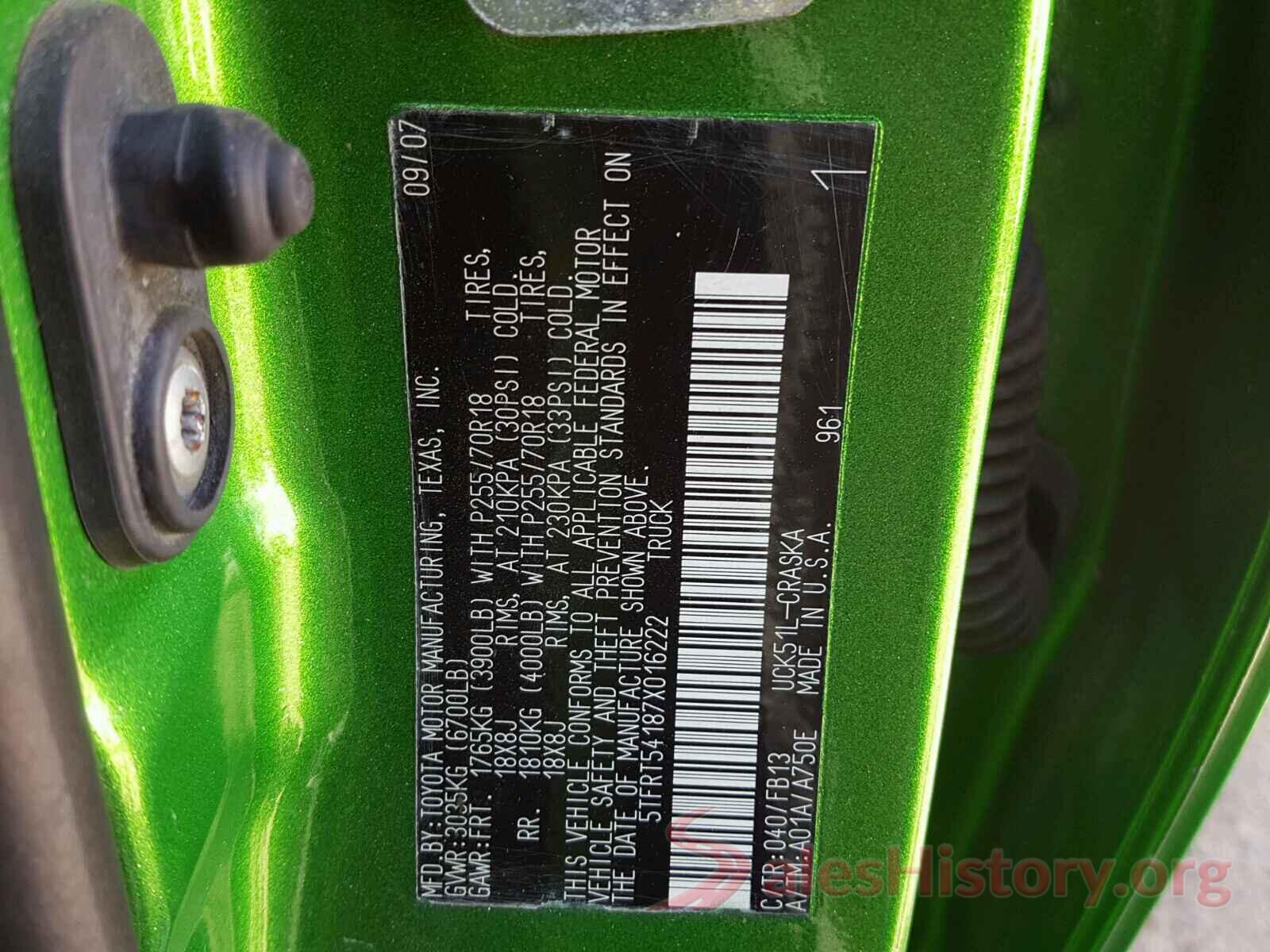 3MYDLBYVXHY157266 2007 TOYOTA TUNDRA