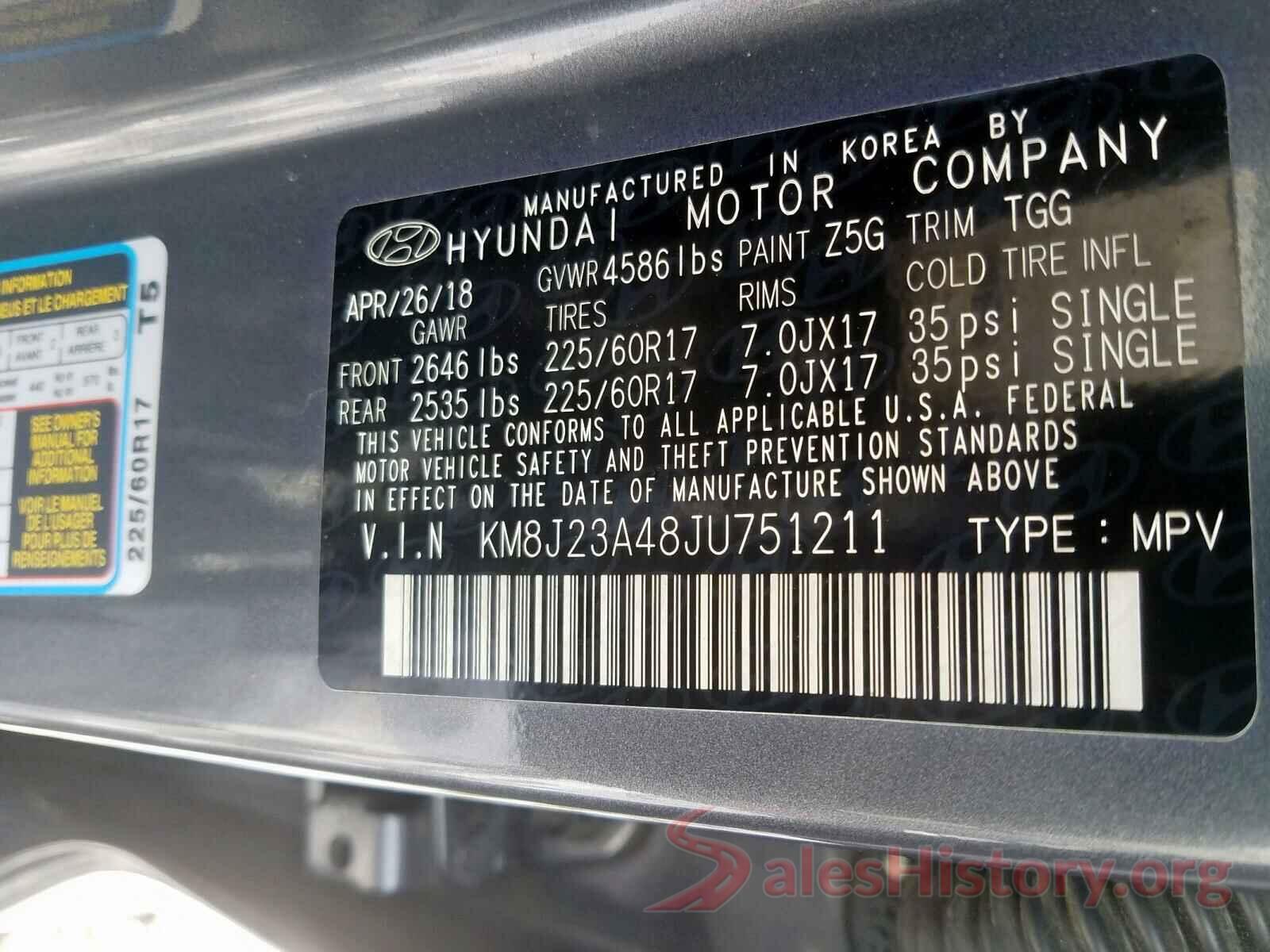 WZ1DB0C03MW037992 2018 HYUNDAI TUCSON