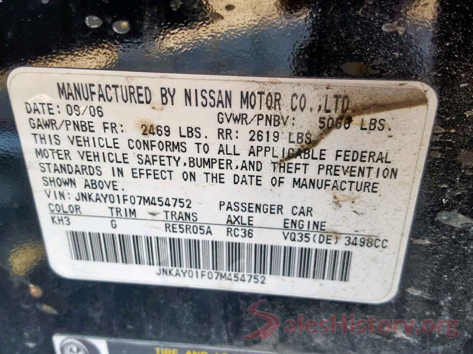 2T3RFREV2HW648848 2007 INFINITI M35 BASE