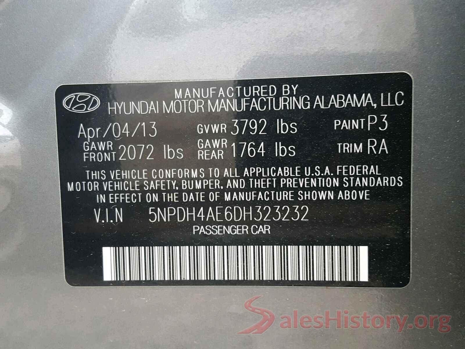 JTNKARJE6JJ557362 2013 HYUNDAI ELANTRA