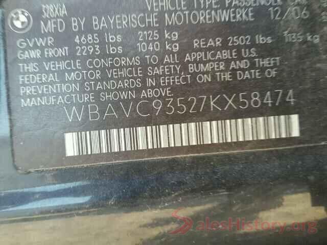 1FMCU0GD4JUD19627 2007 BMW 3 SERIES