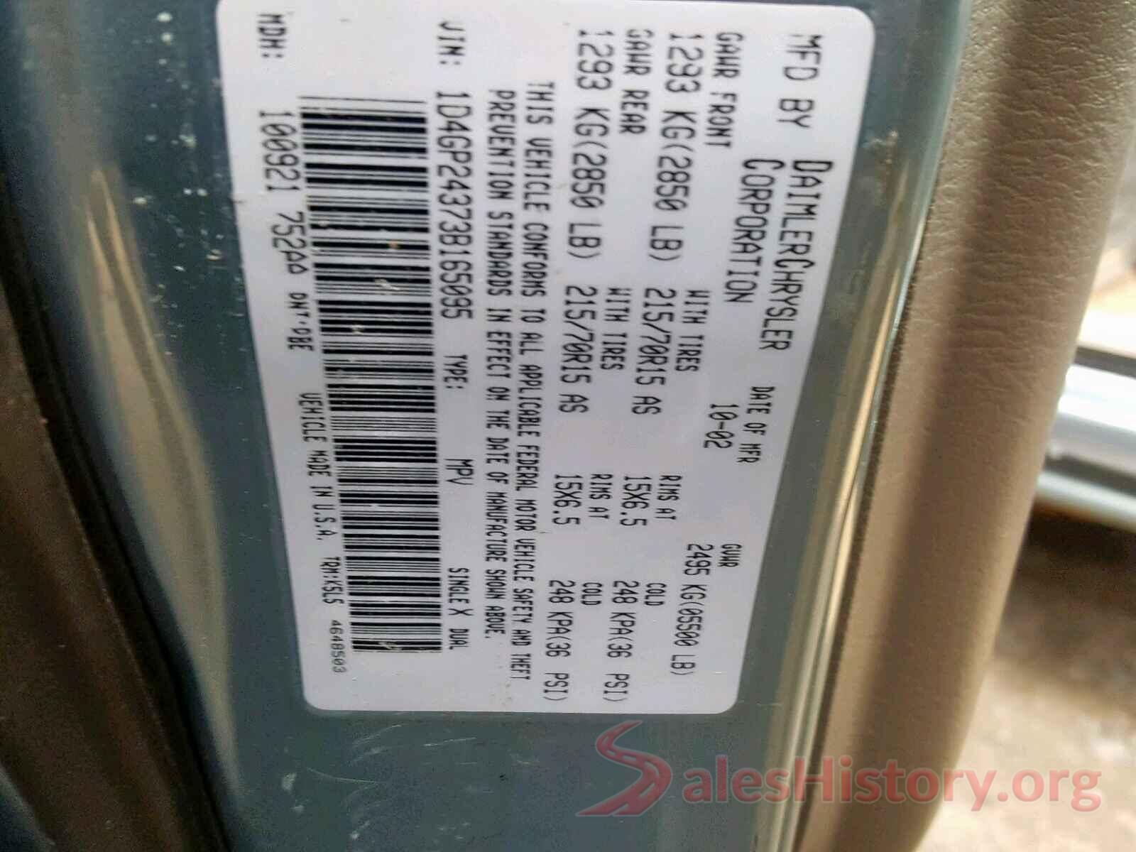 5NPDH4AE5GH766590 2003 DODGE GRAND CARA