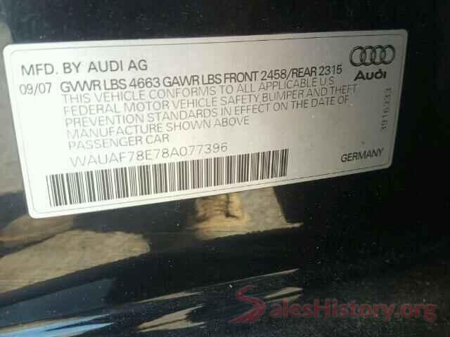 ZACCJBBT7GPD21258 2008 AUDI A4