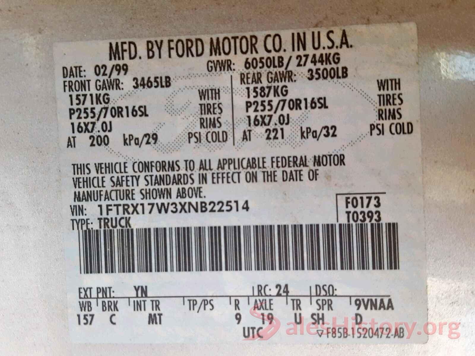 1C4NJPFA4HD201657 1999 FORD F150