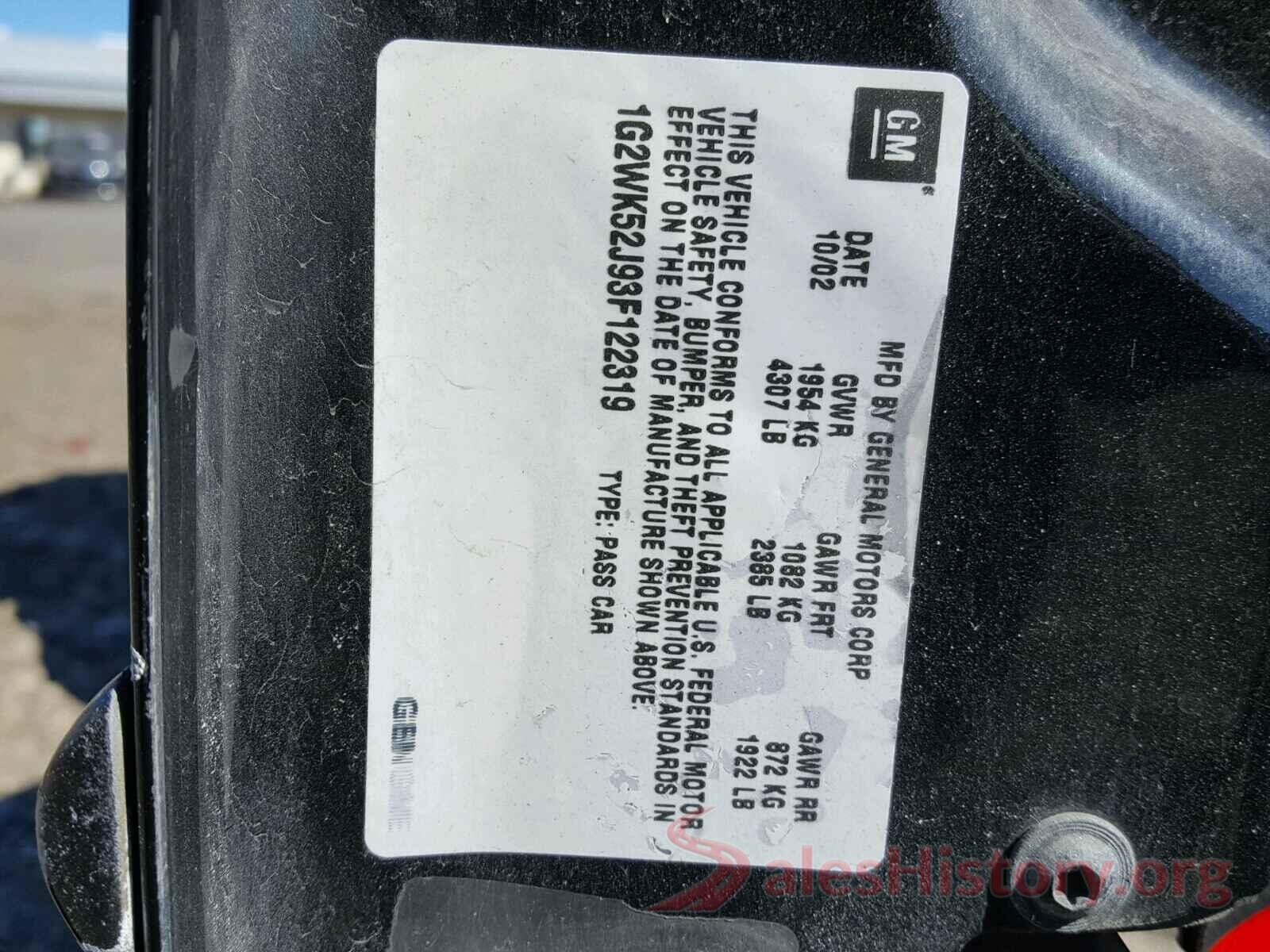 3VW5T7BU8LM071497 2003 PONTIAC GRANDPRIX