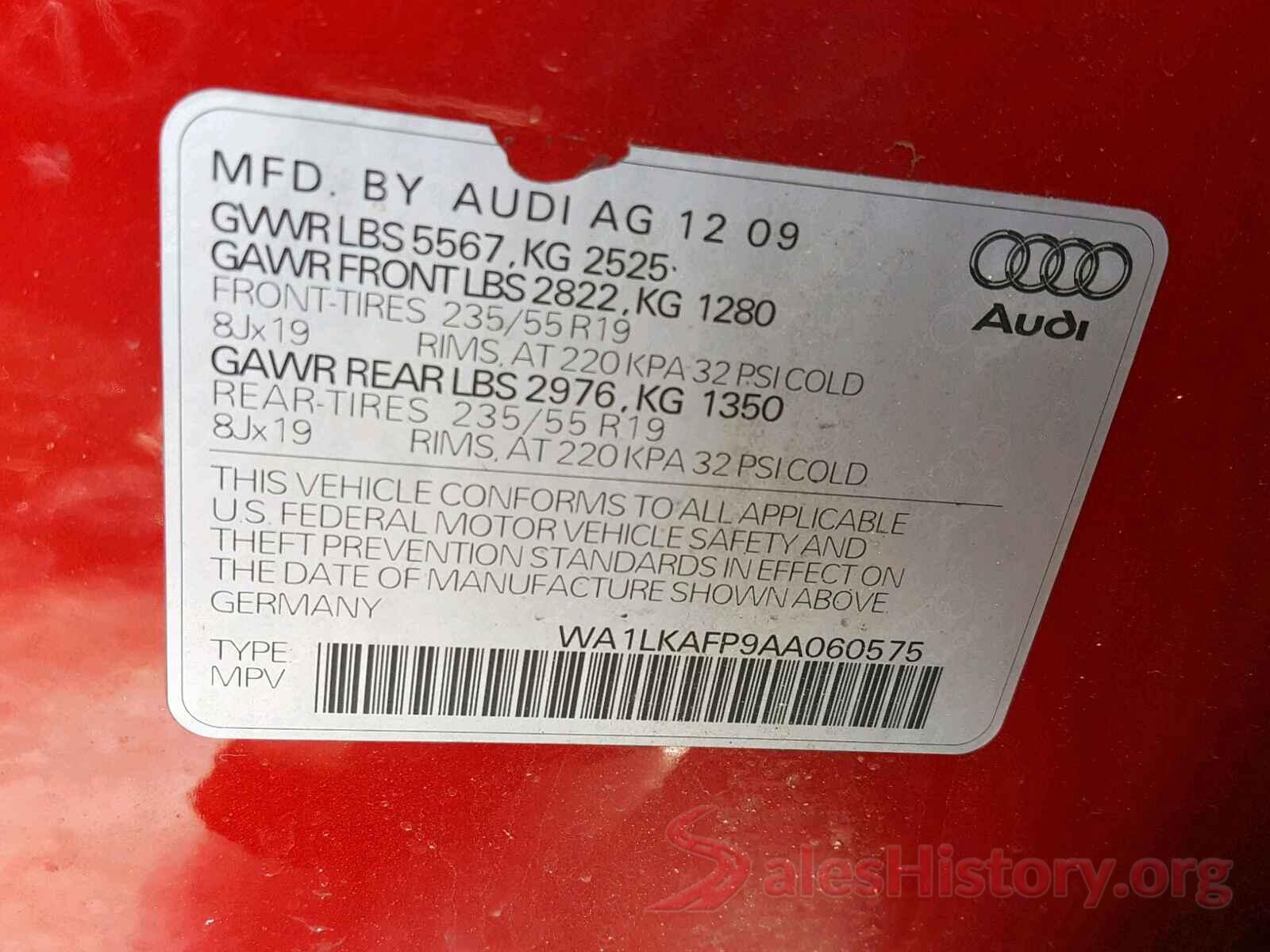 5TDJZRFH3JS839747 2010 AUDI Q5