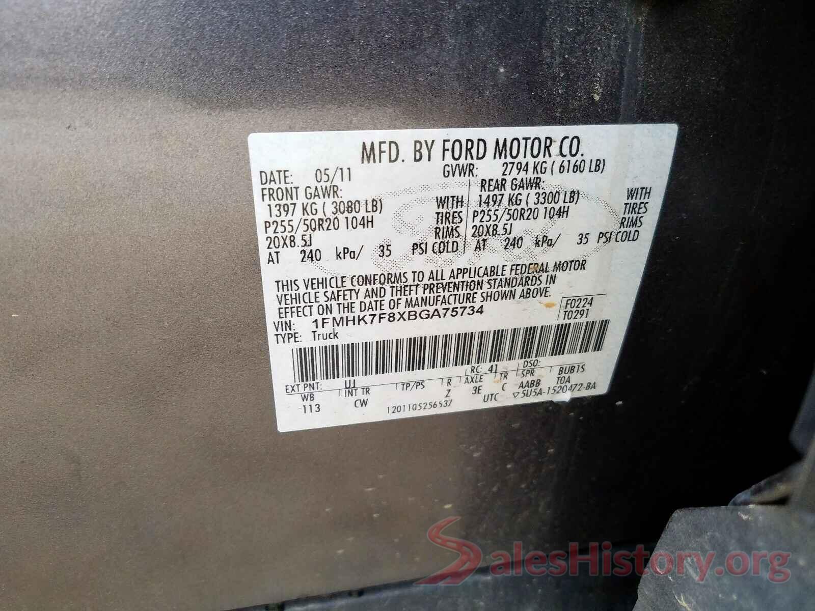 5NPDH4AE3GH787101 2011 FORD EXPLORER L