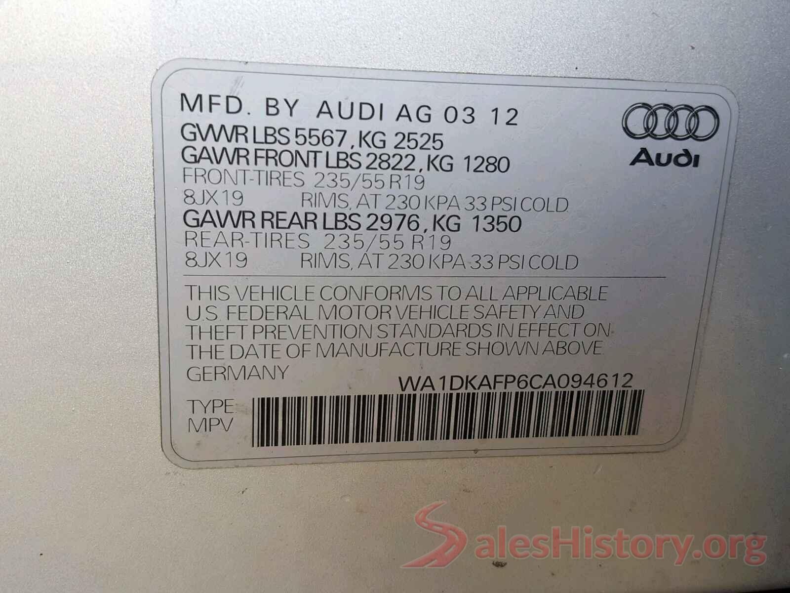 1G1ZB5ST4KF151101 2012 AUDI Q5