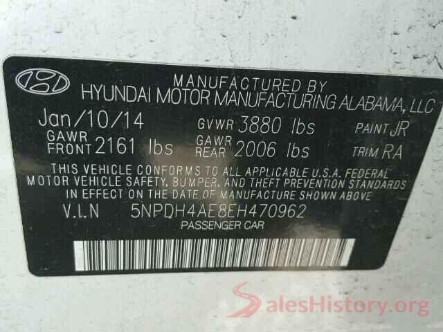 JA4AZ3A39LZ007866 2014 HYUNDAI ELANTRA