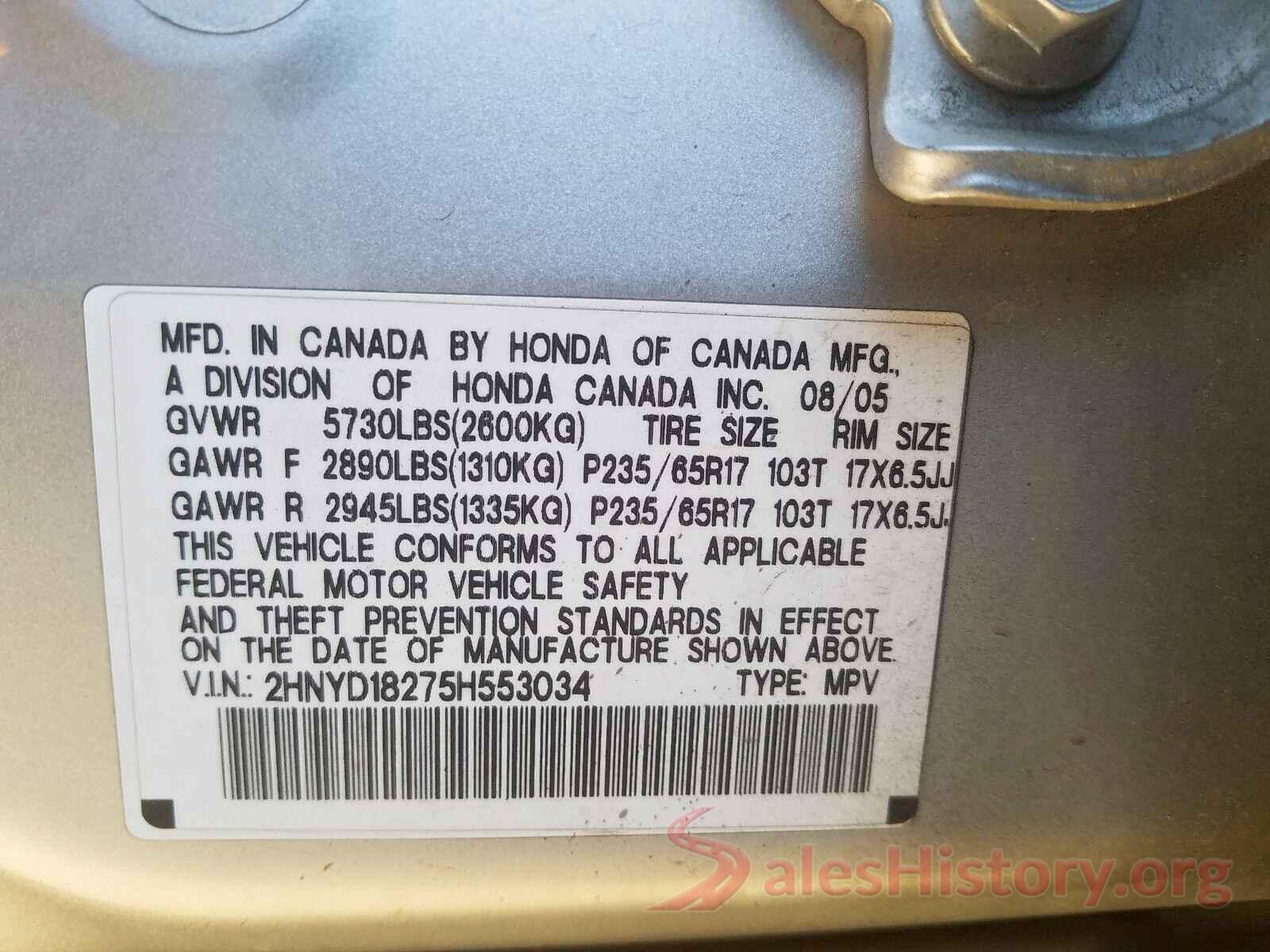 3N1AB7AP0JY226648 2005 ACURA MDX