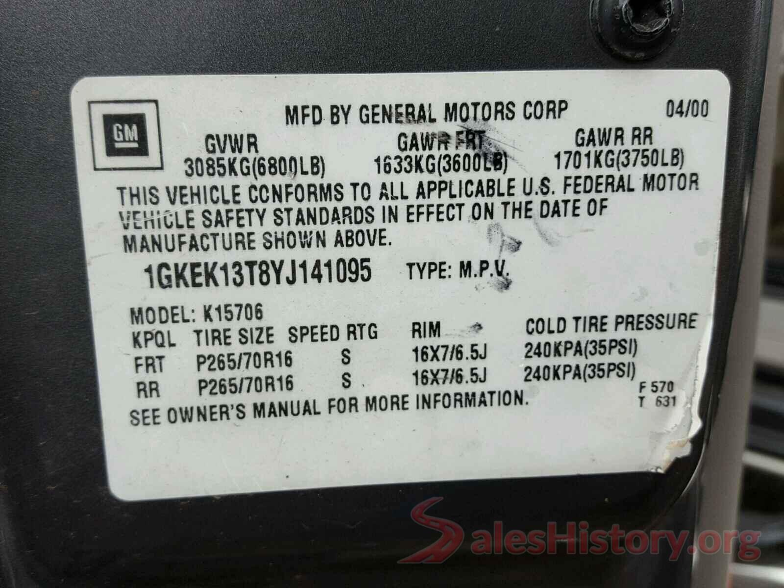 W1KWF8DB0LR575014 2000 GMC YUKON