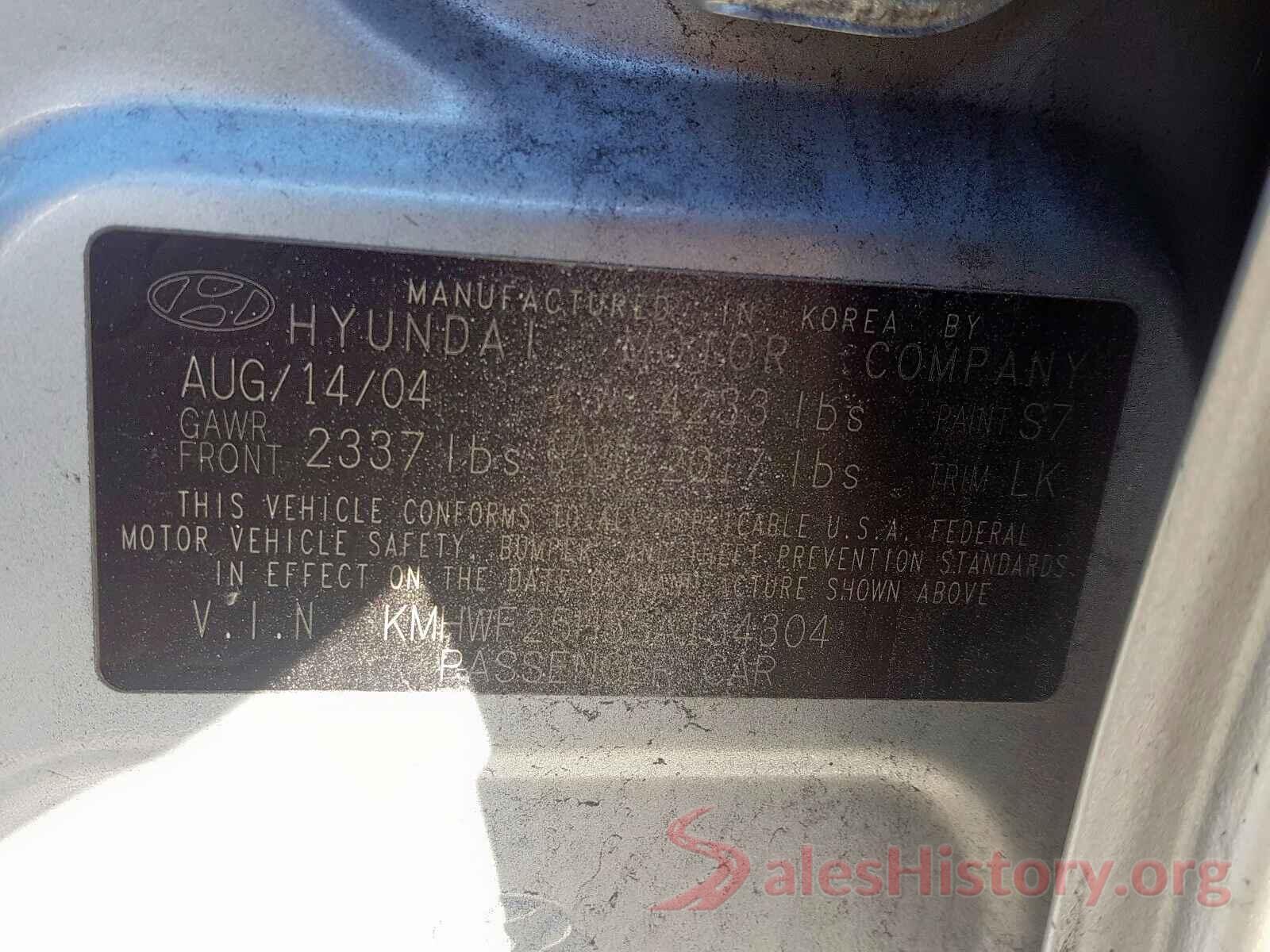 3VWJ17AT0GM601559 2005 HYUNDAI SONATA