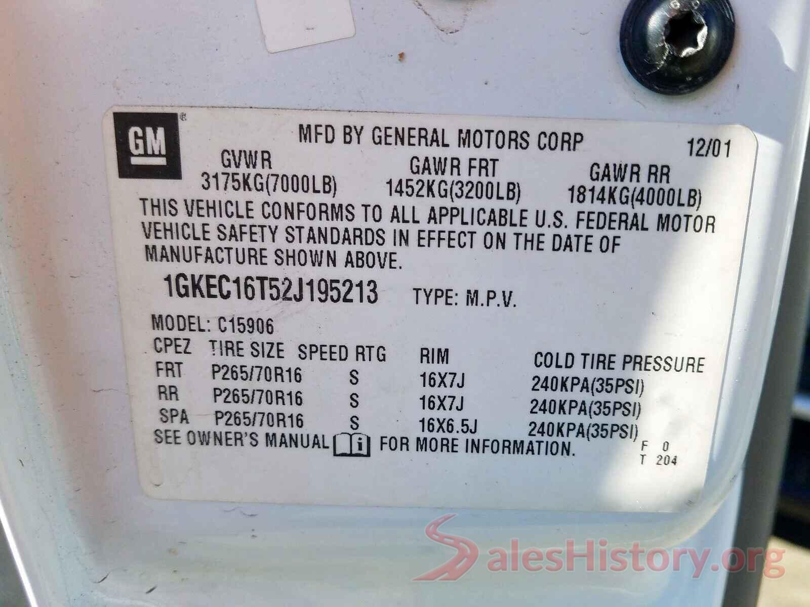 4T1K61AKXLU309674 2002 GMC YUKON