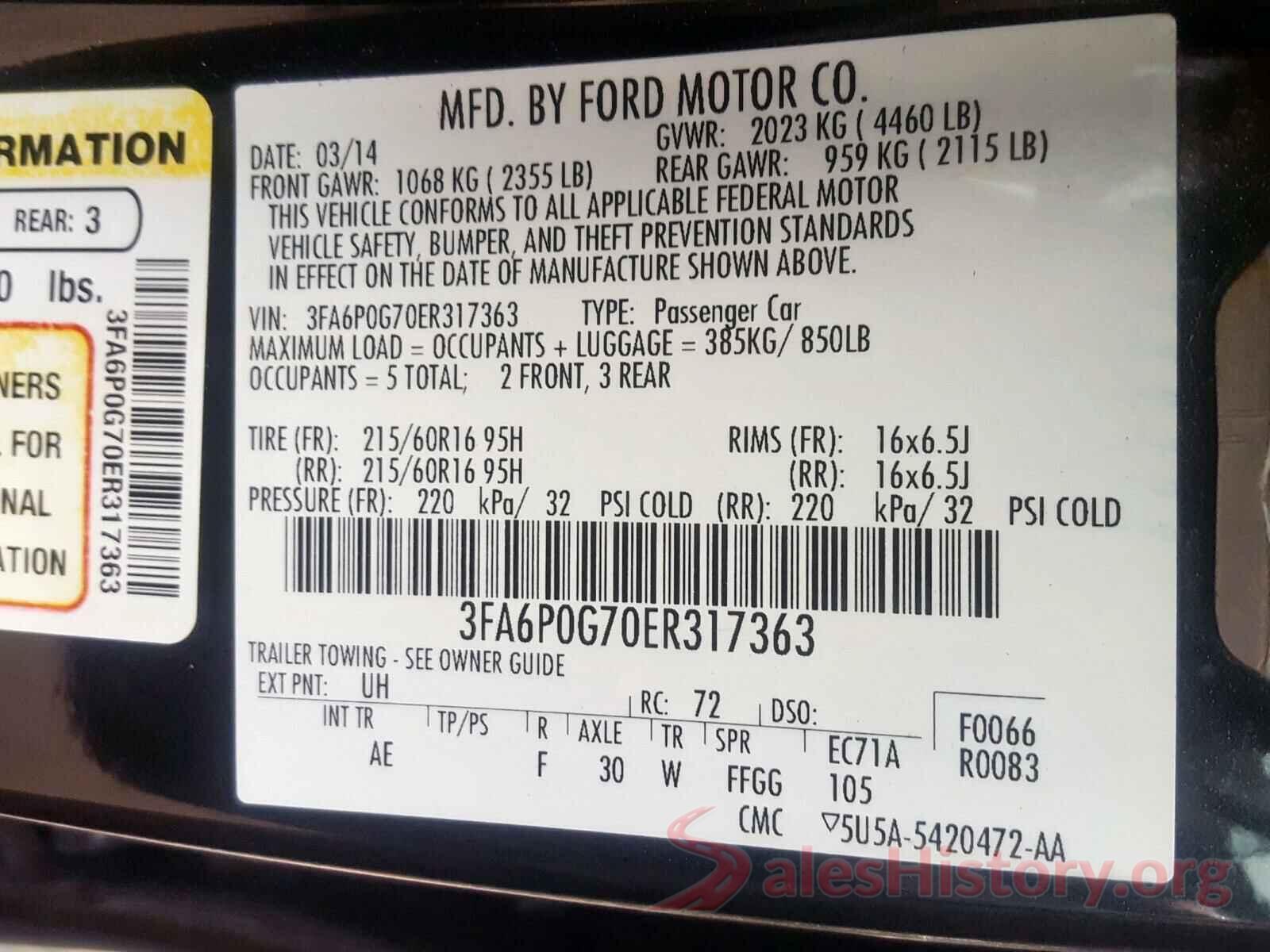 5YFEPMAEXMP211950 2014 FORD FUSION