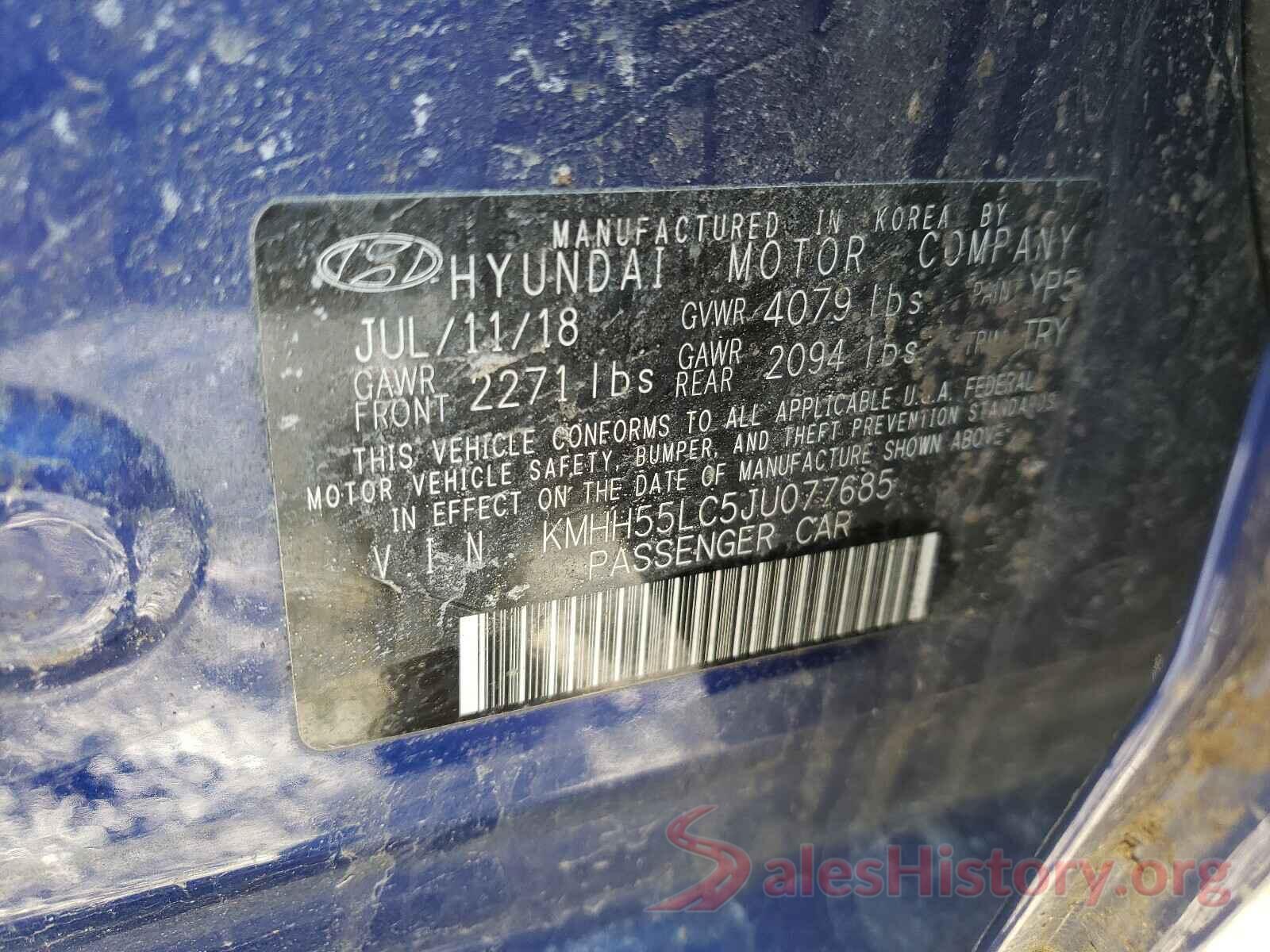 KMHH55LC5JU077685 2018 HYUNDAI ELANTRA