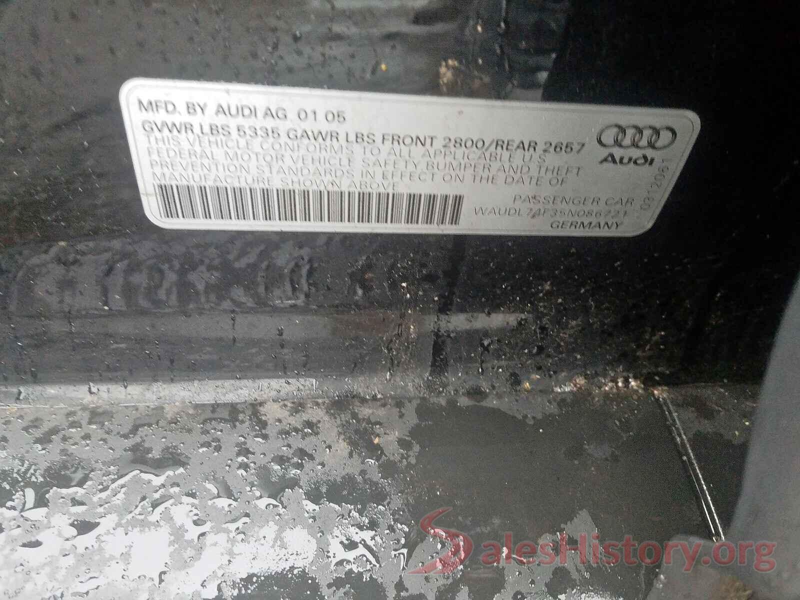 5NPD84LF8LH531438 2005 AUDI A6