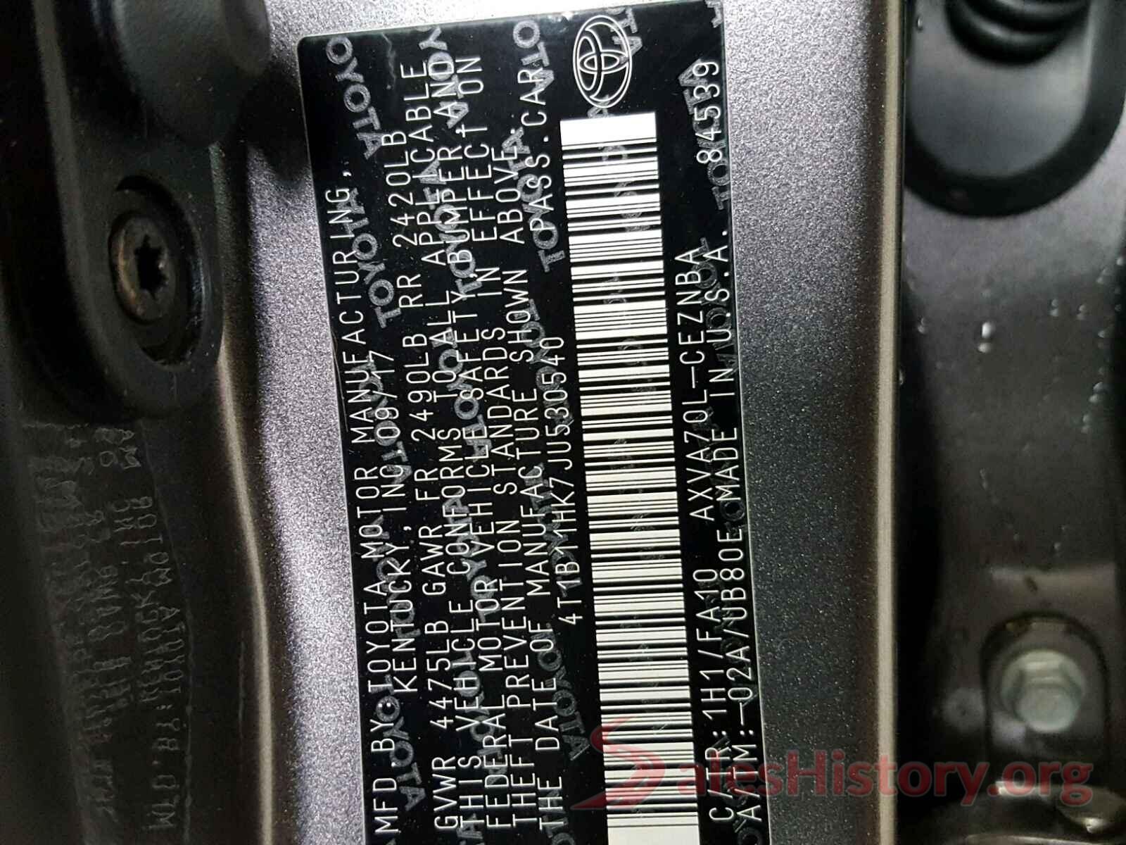 JTMNFREV9GJ066449 2018 TOYOTA CAMRY