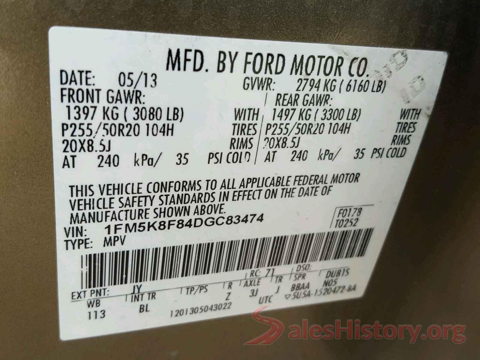 KNMAT2MV2GP596761 2013 FORD EXPLORER