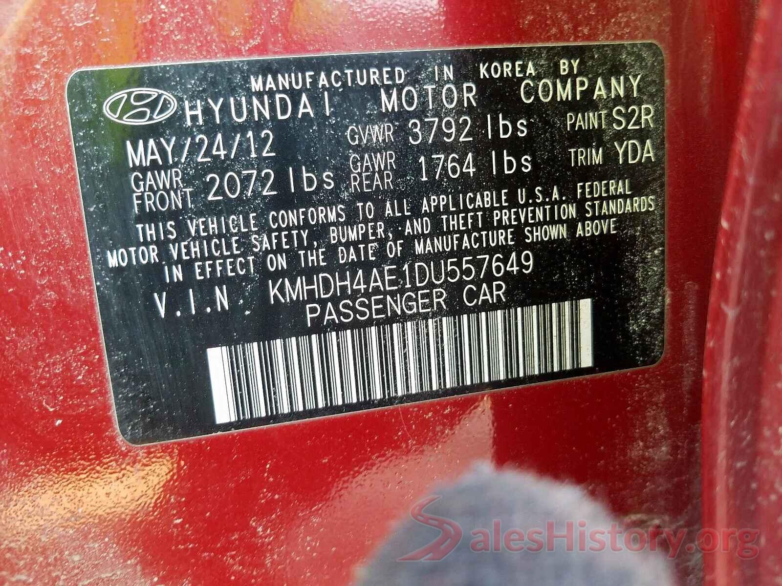 1C4PJMCB9KD375168 2013 HYUNDAI ELANTRA